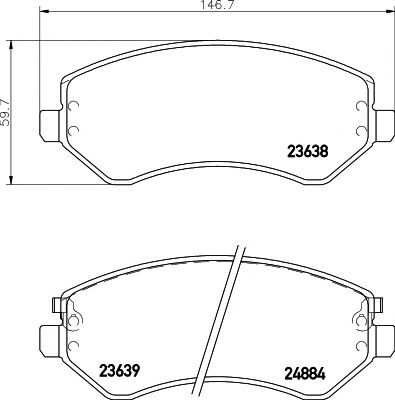 HELLA PAGID 8db355010051 -  Комплект тормозных колодок, дисковый тормоз